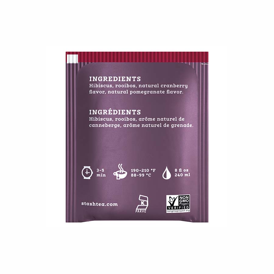 STASH TEA - CRANBERRY POMERGANATE HERBAL TEA (18 TEA BAGS, 1.1 OZ)
