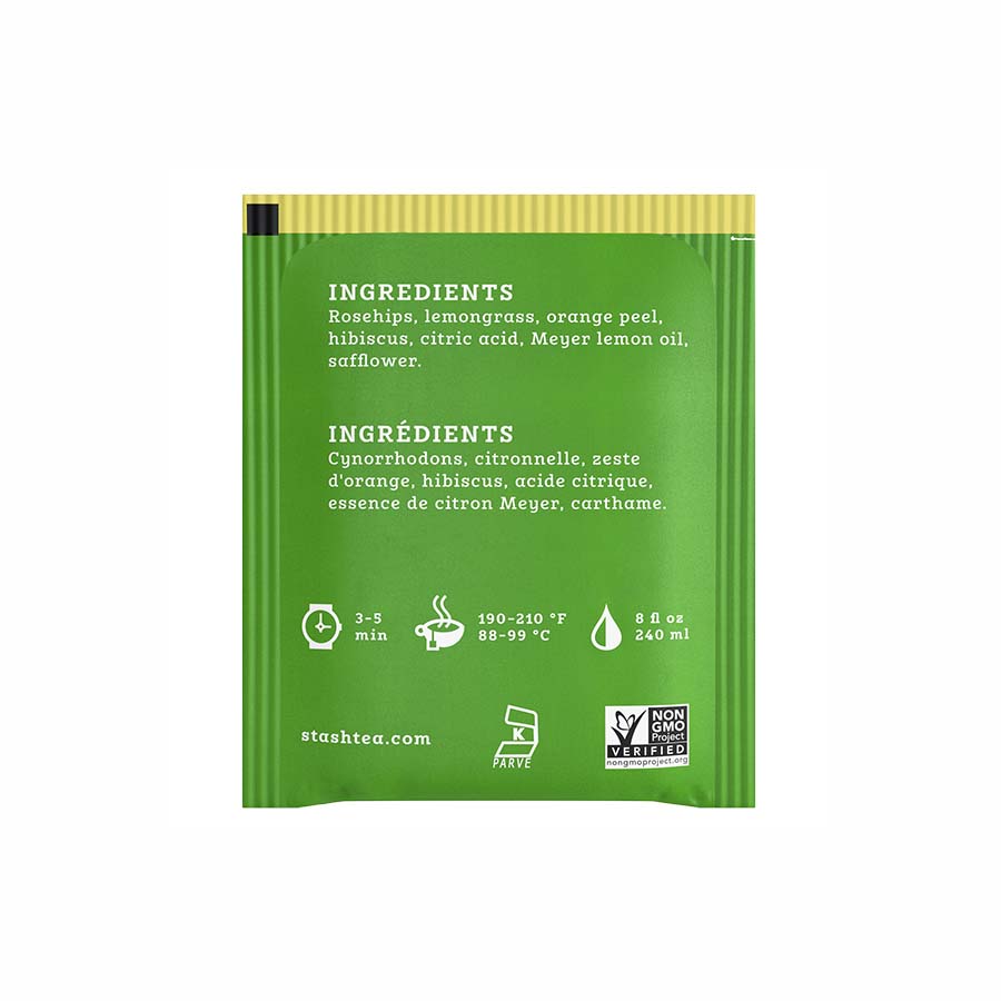 STASH TEA - MEYER LEMON HERBAL TEA (20 TEA BAGS, 1.3 OZ)