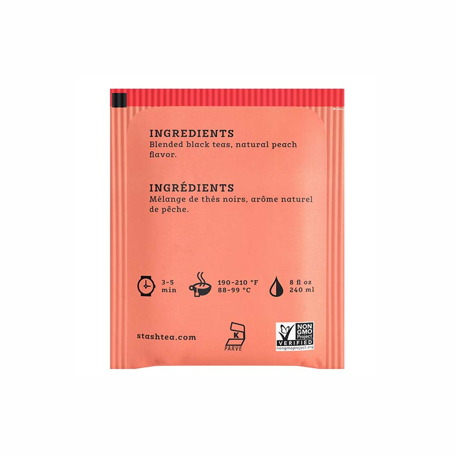 STASH TEA - PEACH BLACK TEA (20 TEA BAGS, 1.3 OZ)