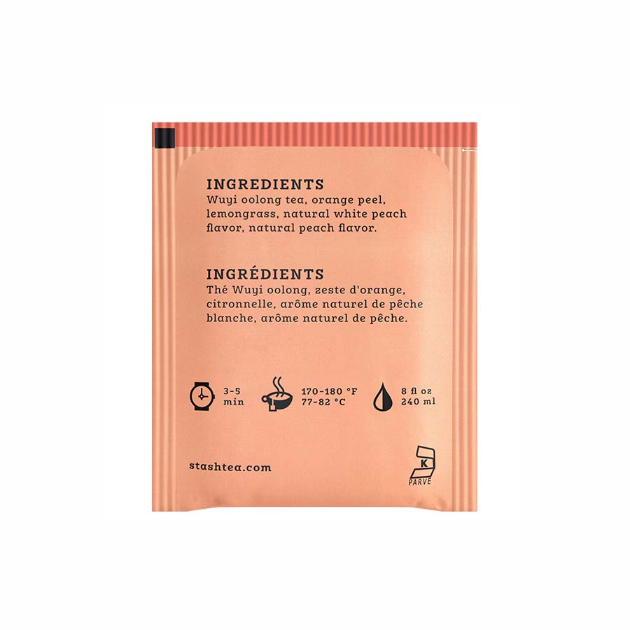STASH TEA - WHITE PEACH OOLONG TEA (18 TEA BAGS, 1.2 OZ)
