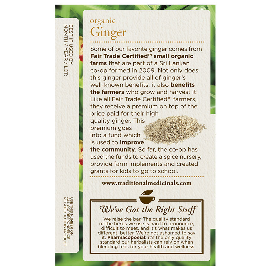 TRADITIONAL MEDICINALS - ORGANIC GINGER TEA (16 TEA BAGS, 0.85 OZ)
