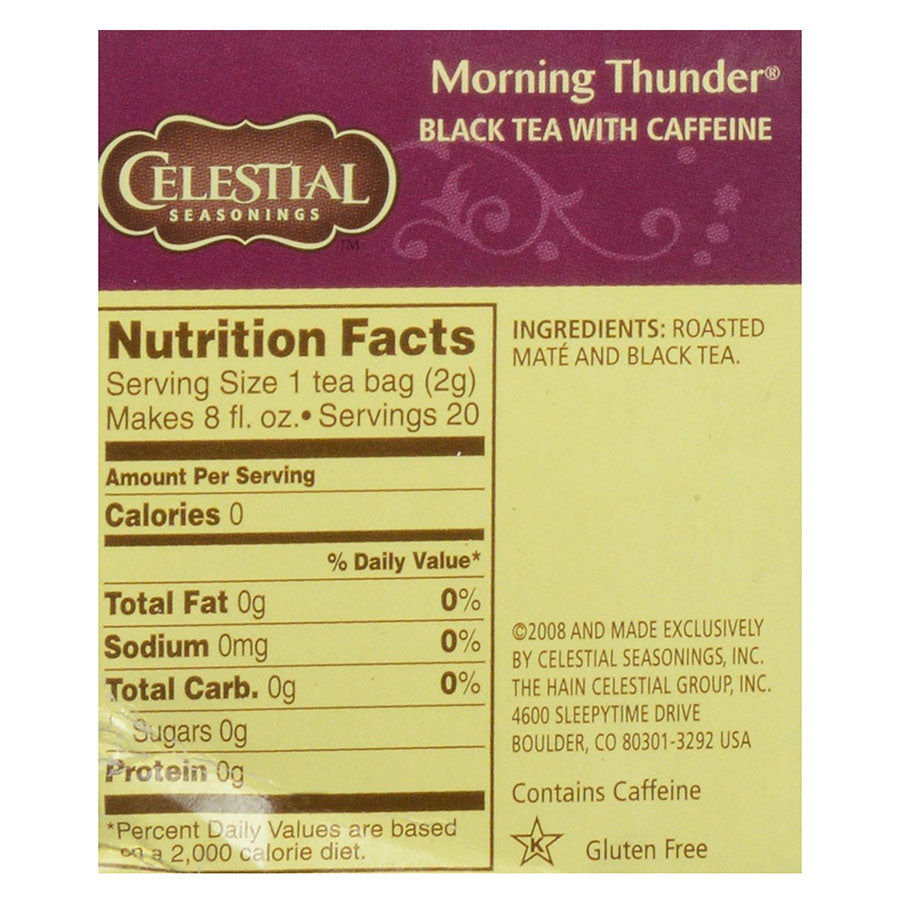 CELESTIAL SEASONINGS - MORNING THUNDER BLACK TEA (20 TEA BAGS, 1.4 OZ)