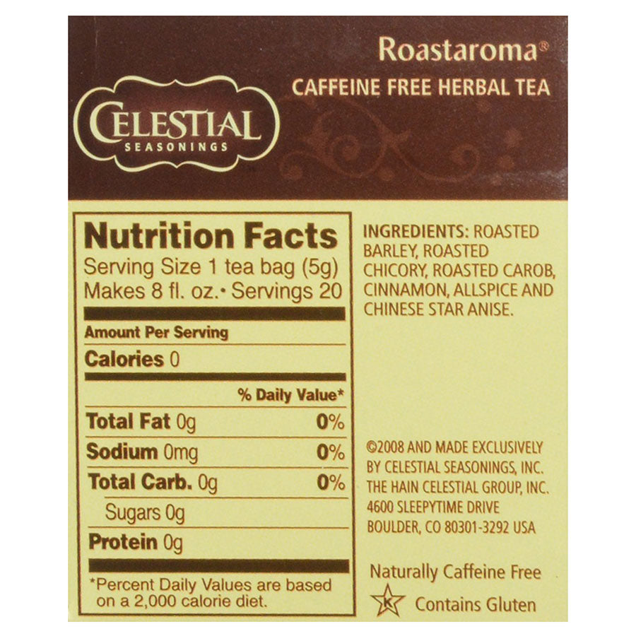CELESTIAL SEASONINGS - ROASTAROMA HERBAL TEA (20 TEA BAGS, 3.2 OZ)