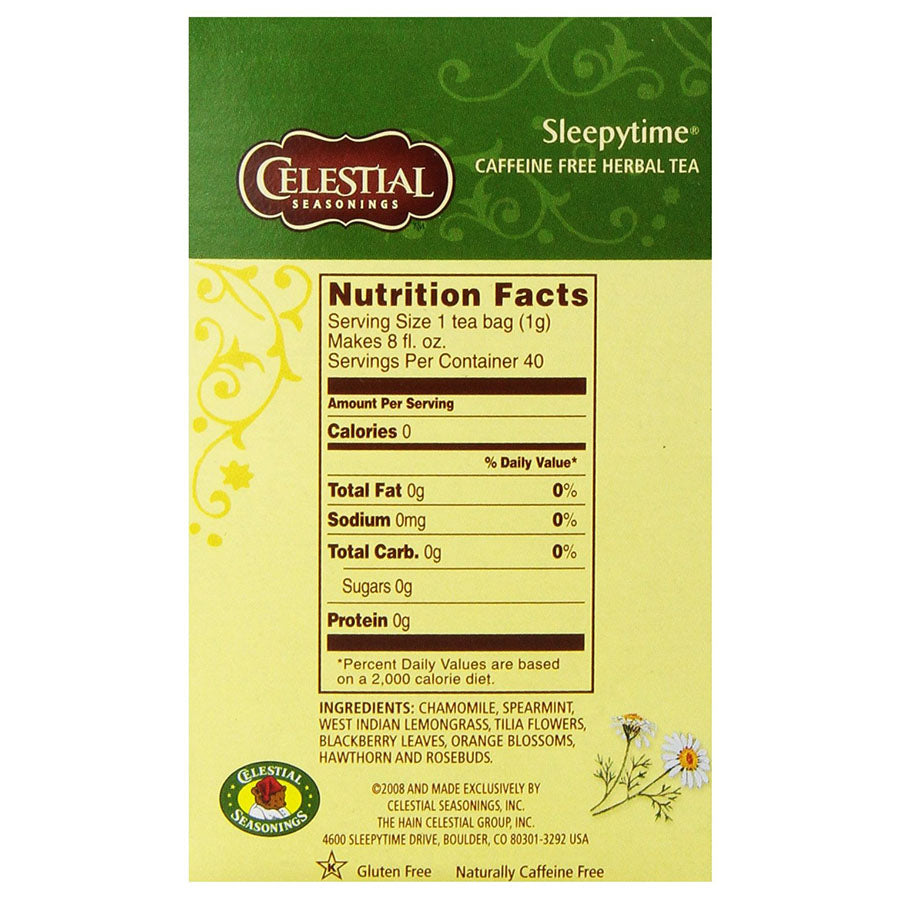 CELESTIAL SEASONINGS - SLEEPYTIME HERBAL TEA (40 TEA BAGS, 2.1 OZ)
