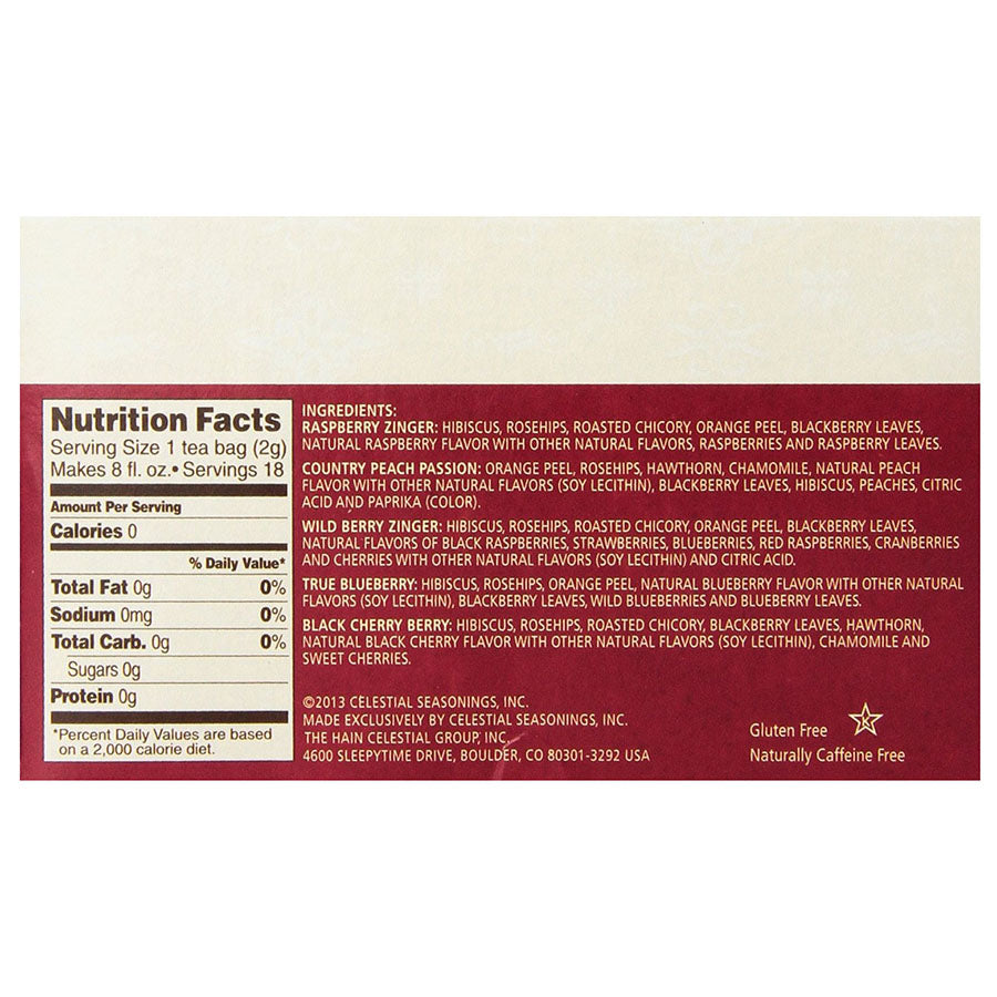 CELESTIAL SEASONINGS - FRUIT HERB TEA SAMPLER (18 TEA BAGS, 1.4 OZ)