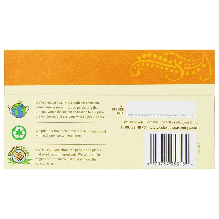 CELESTIAL SEASONINGS - TANGERINE ORANGE ZINGER HERBAL TEA (20 TEA BAGS, 1.7 OZ)