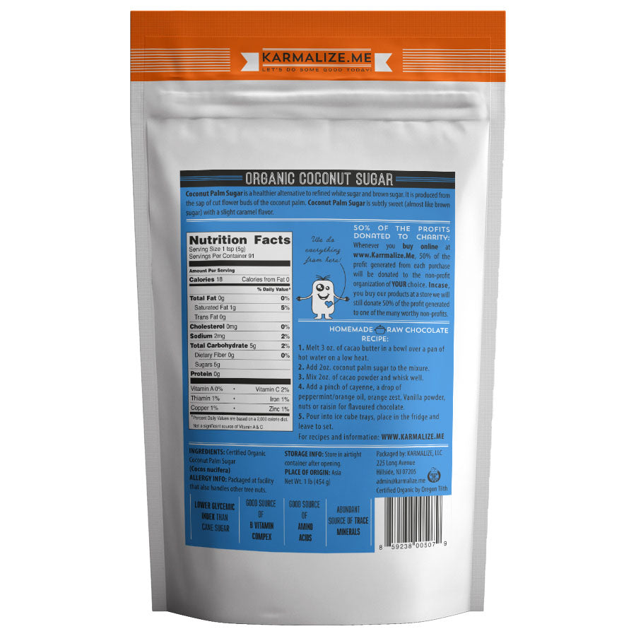 KARMALIZE.ME ORGANIG COCONUT SUGAR (1 LB, KOSHER)