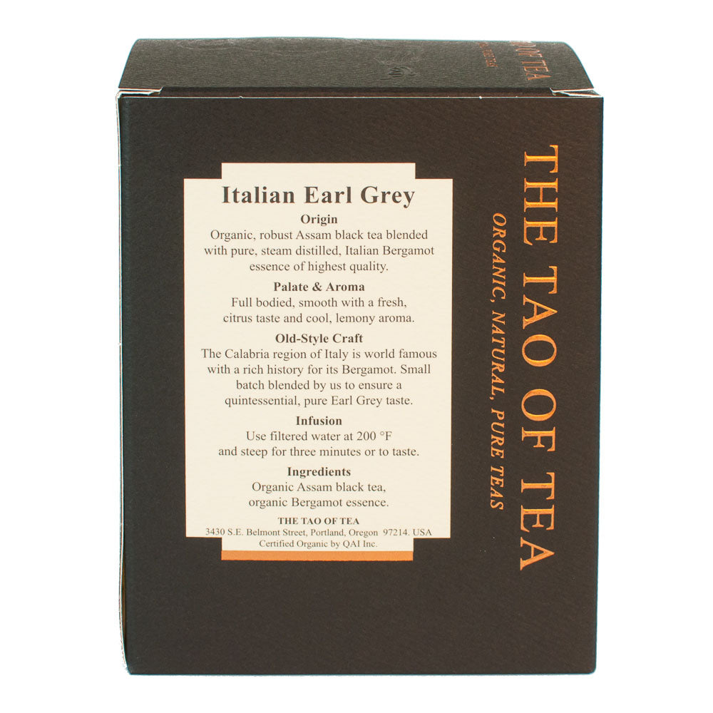 THE TAO OF TEA - ITALIAN EARLY GREY TEA (15 PYRAMID SACHETS, 1.32 OZ)
