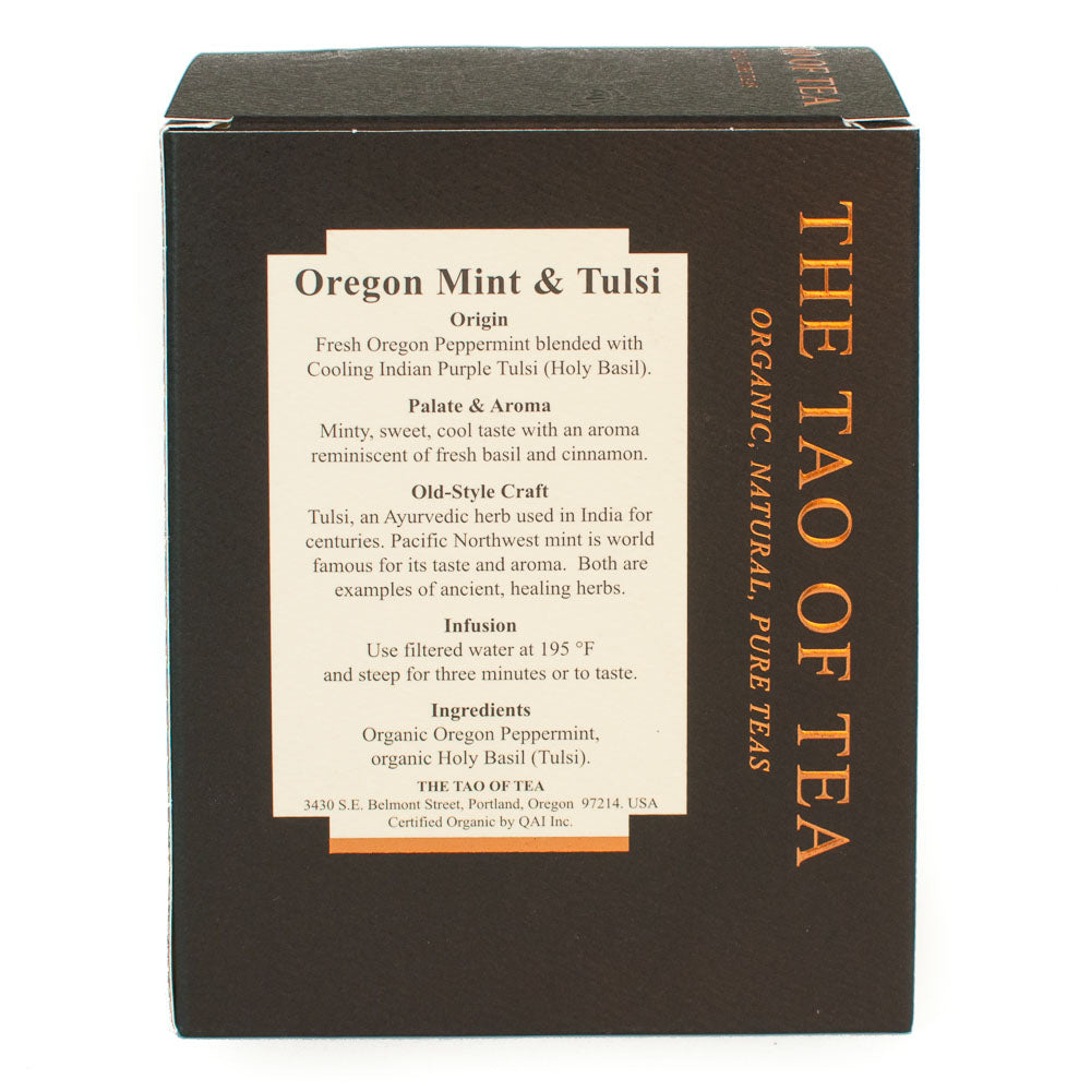THE TAO OF TEA - OREGON MINT & TULSI TEA (15 PYRAMID SACHETS, 1.05 OZ)