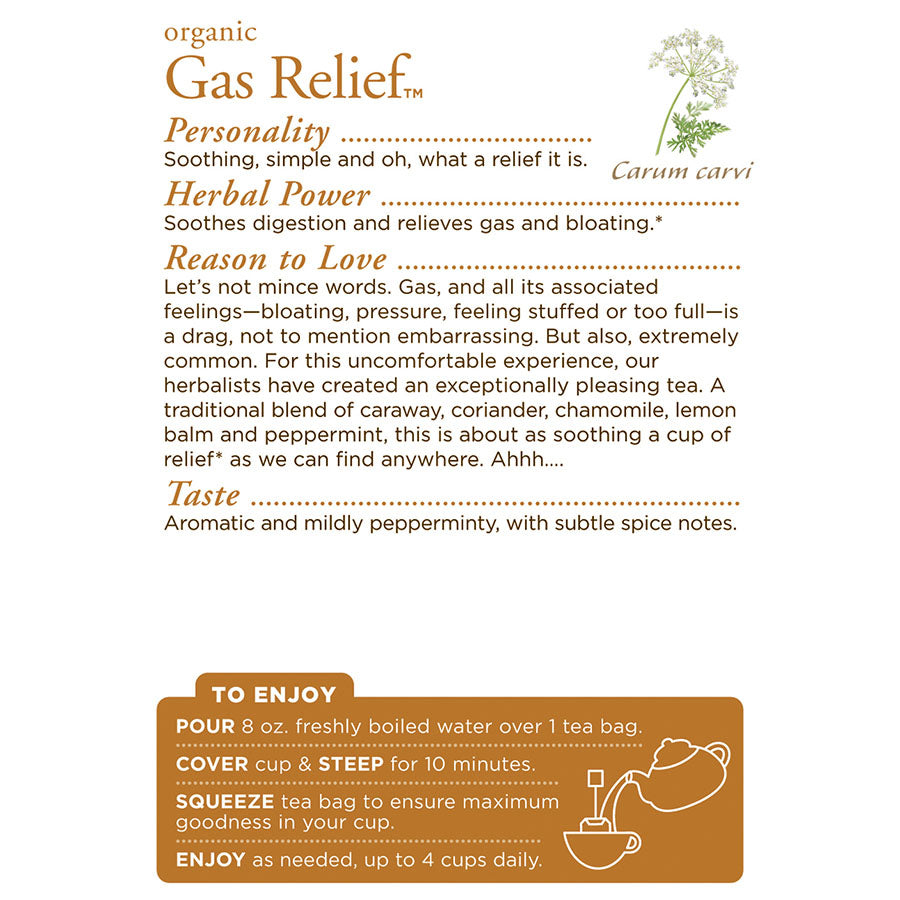 TRADITIONAL MEDICINALS - ORGANIC GAS RELIEF TEA (16 TEA BAGS, 0.85 OZ)