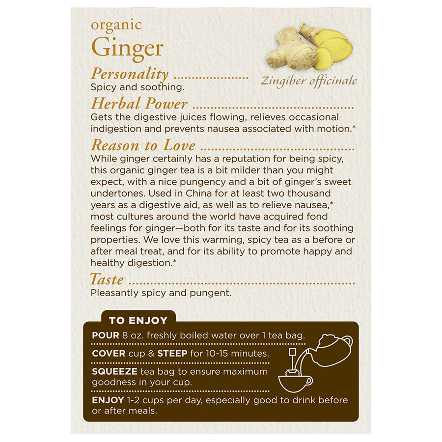 TRADITIONAL MEDICINALS - ORGANIC GINGER TEA (16 TEA BAGS, 0.85 OZ)