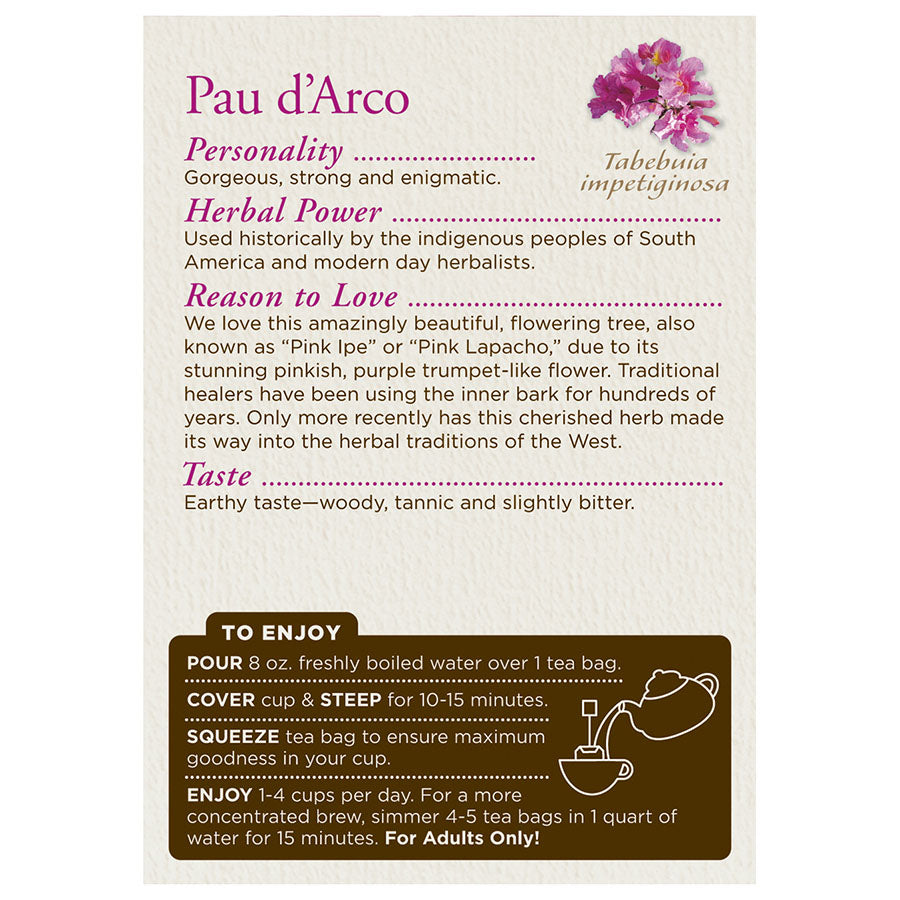 TRADITIONAL MEDICINALS - PAU D'ARCO TEA (16 TEA BAGS, 0.85 OZ)