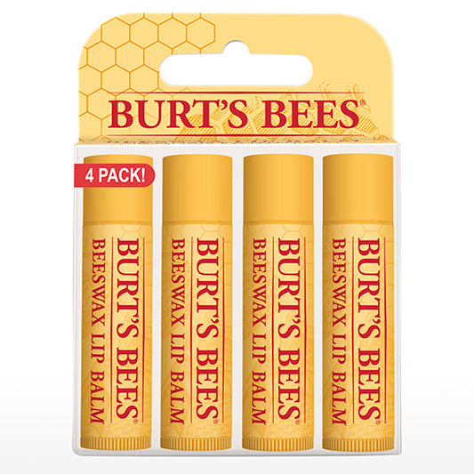 BURT'S BEES BEESWAX LIP BALM (4 PACK)