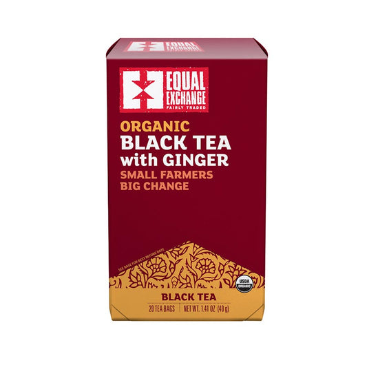 EQUAL EXCHANGE - ORGANIC BLACK GINGER TEA (20 TEA BAGS, 1.41 OZ)