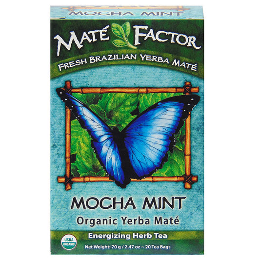 MATE FACTOR - MOCHA MINT YERBA MATE TEA (20 TEA BAGS, 2.47 OZ)