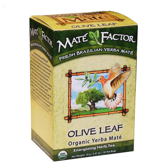 MATE FACTOR - OLIVE LEAF ORGANIC YERBA MATE TEA (20 TEA BAGS, 2.47 OZ)