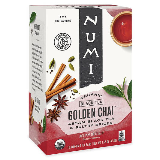 NUMI TEA - GOLDEN CHAI TEA (18 TEA BAGS, 1.65 OZ)