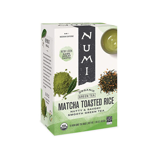 NUMI TEA - MATCHA TOASTED RICE GREEN TEA (18 TEA BAGS, 1.85 OZ)