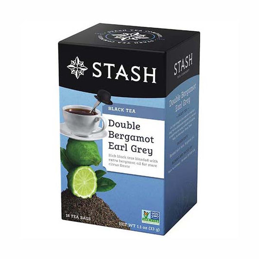 STASH TEA - DOUBLE BERGAMOT EARL GREY BLACK TEA (18 TEA BAGS, 1.1 OZ)