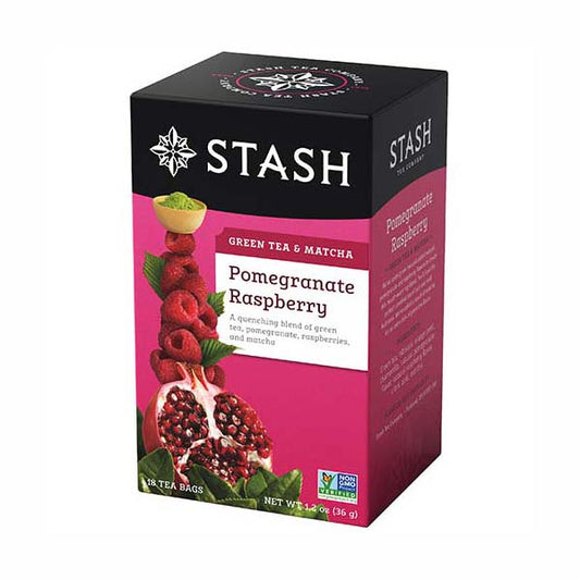 STASH TEA - POMEGRANATE RASPBERRY GREEN TEA & MATCHA (18 TEA BAGS, 1.2 OZ)