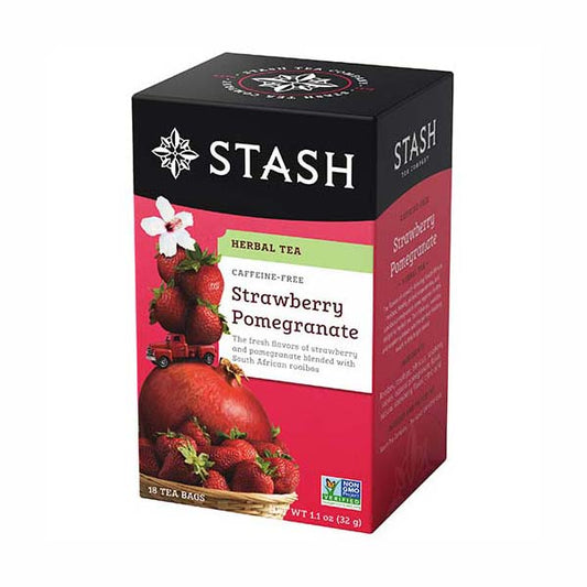 STASH TEA - STRAWBERRY POMEGRANATE RED HERBAL TEA (18 TEA BAGS, 1.1 OZ)
