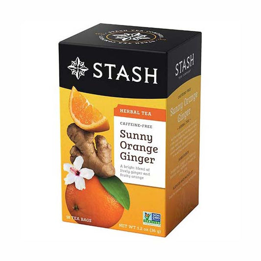 STASH TEA - SUNNY ORANGE GINGER HERBAL TEA (20 TEA BAGS, 1.2 OZ)