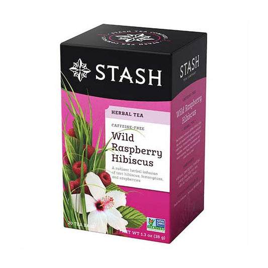 STASH TEA - WILD RASPBERRY HIBISCUS HERBAL TEA (20 TEA BAGS, 1.3 OZ)