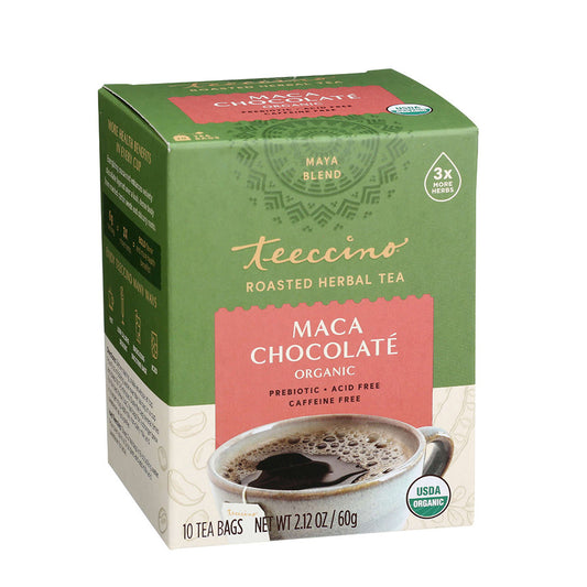 TEECCINO - MACA CHOCOLATE ROASTED HERBAL TEA (10 TEA BAGS, 2.12 OZ)