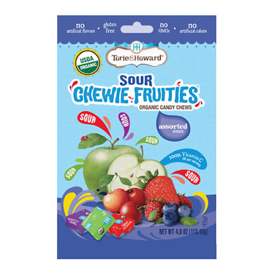 TORIE & HOWARD - ORGANIC SOUR FRUIT CHEWIE SNACKS (4.0 OZ BAG)