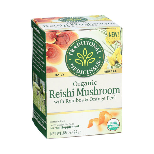 TRADITIONAL MEDICINALS - REISHI MUSHROOM WITH ROOIBOS & ORANGE TEA (16 TEA BAGS, 0.85 OZ)