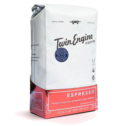 TWIN ENGINE COFFEE - ORGANIC ESPRESSO WHOLE BEAN COFFEE (2.2 LB BAG)