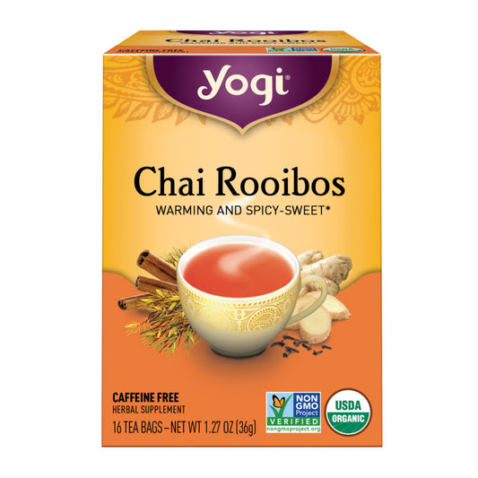 YOGI TEA - ORGANIC CHAI ROOIBOS HERBAL TEA (16 TEA BAGS, 1.27 OZ)