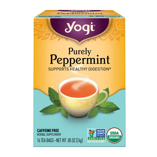 YOGI TEA - ORGANIC PURELY PEPPERMINT TEA (16 TEA BAGS, 0.85 OZ)