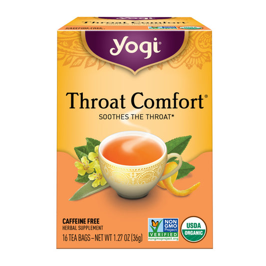 YOGI TEA - ORGANIC THROAT COMFORT TEA (16 TEA BAGS, 1.27 OZ)