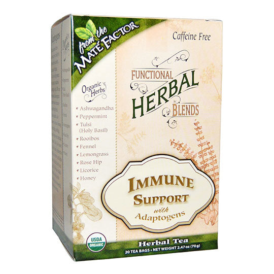 MATE FACTOR - IMMUNE SUPPORT HERBAL TEA BLEND w/ ADAPTOGENS (20 TEA BAGS, 2.47 OZ)