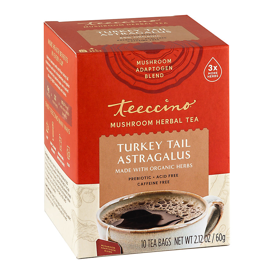 TEECCINO - TURKEY TAIL ASTRAGALUS TEA (10 TEA BAGS, 2.12 OZ)