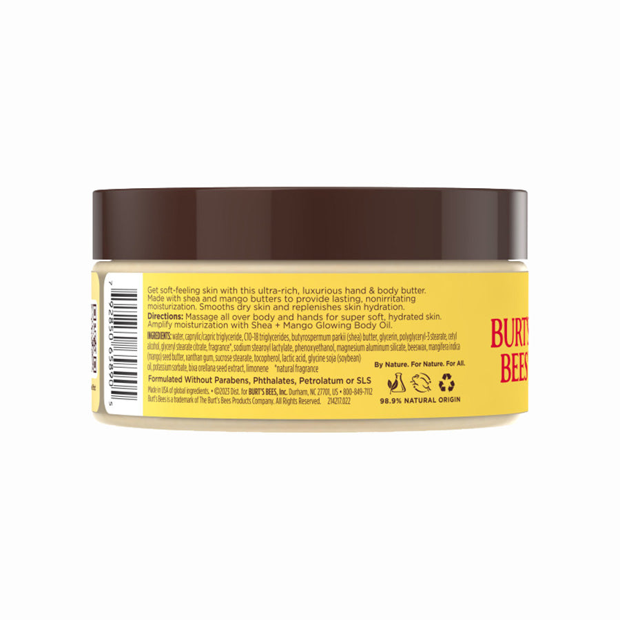 BURT'S BEES SHEA + MANGO LUXURIOUS HAND & BODY BUTTER (6.5 OZ)