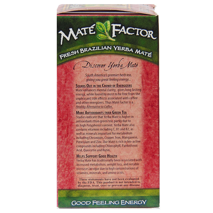 MATE FACTOR - HIBISCUS LIME YERBA MATE TEA (20 TEA BAGS, 2.47 OZ)