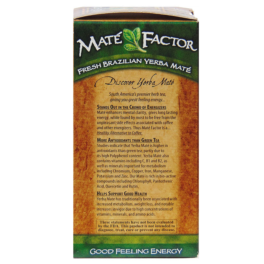 MATE FACTOR - DARK ROAST YERBA MATE TEA (20 TEA BAGS, 2.47 OZ)