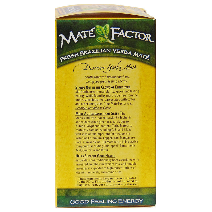 MATE FACTOR - LEMON GINGER YERBA MATE TEA (20 TEA BAGS, 2.47 OZ)