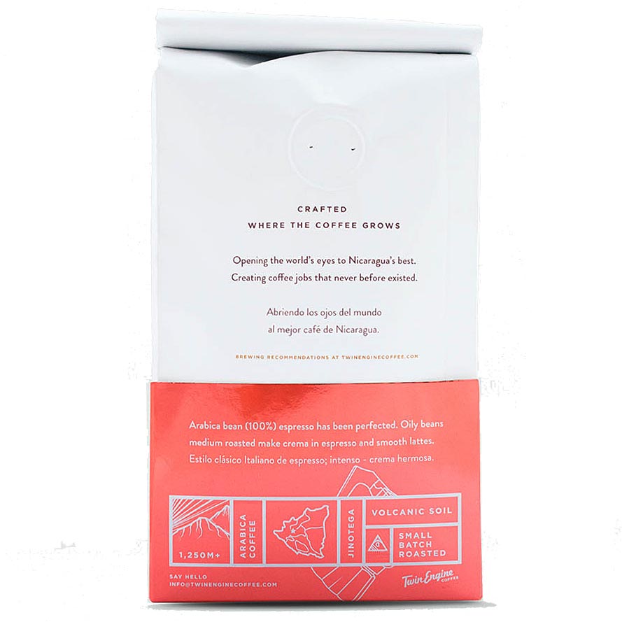 TWIN ENGINE COFFEE - ORGANIC ESPRESSO WHOLE BEAN COFFEE (2.2 LB BAG)