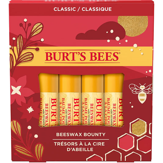 BURT'S BEES CLASSIC HOLIDAY 4 PACK (BEESWAX LIP BALM SET)