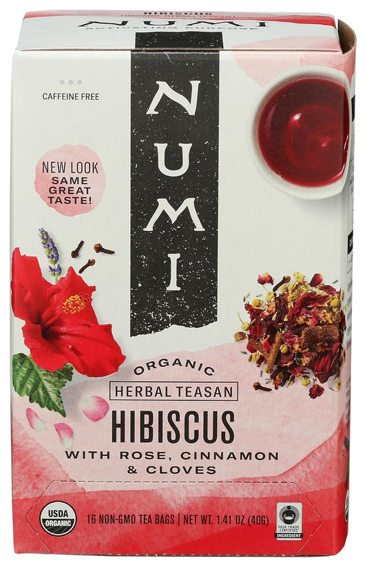 NUMI ORGANIC TEA - EMBRACE HIBISCUS ORGANIC HOLISTIC TEA (16 TEA BAGS, 1.41 OZ)