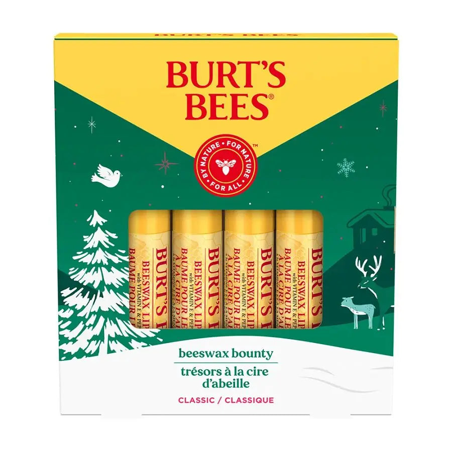 BURT'S BEES CLASSIC HOLIDAY 4 PACK (BEESWAX LIP BALM SET)