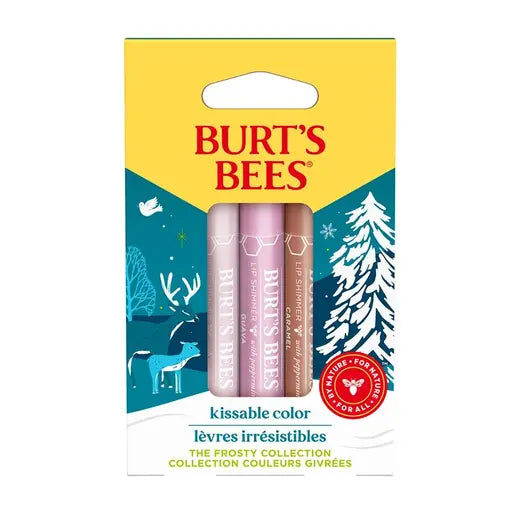 BURT'S BEES HOLIDAY KISSABLE COLOR FROSTY COLLECTION GIFT SET (3 LIP SHIMMERS)