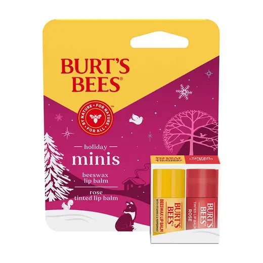 BURT'S BEES HOLIDAY MINI ROSE LIP BALMS (2 PACK)