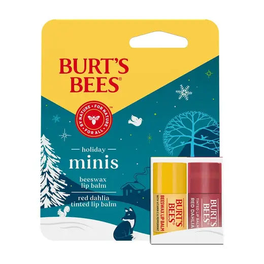 BURT'S BEES HOLIDAY RED DAHLIA MINI LIP BALMS (2 PACK)