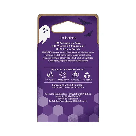 BURT'S BEES HALLOWEEN ORIGINAL BEESWAX LIP BALMS (3 PACK)