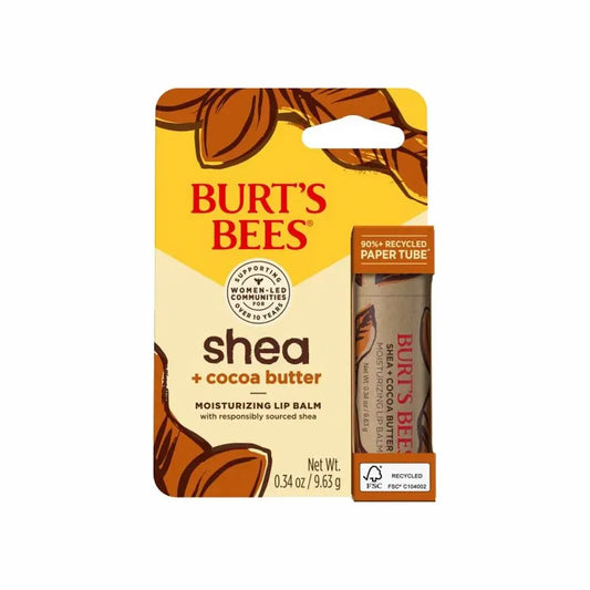 BURT'S BEES SHEA + COCOA BUTTER PAPER TUBE LIP BALM (0.34 OZ TUBE)