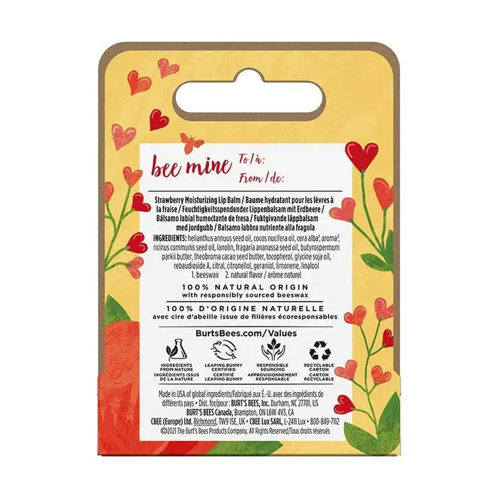 BURT'S BEES BEE MINE STRAWBERRY LIP BALM (0.15 OZ TUBE)